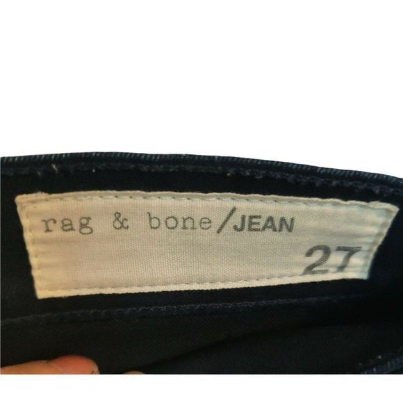 Rag & Bone High Rise Skinny High Rise Jeans Size 27 Dark Blue Stretch Denim - Picture 8 of 9